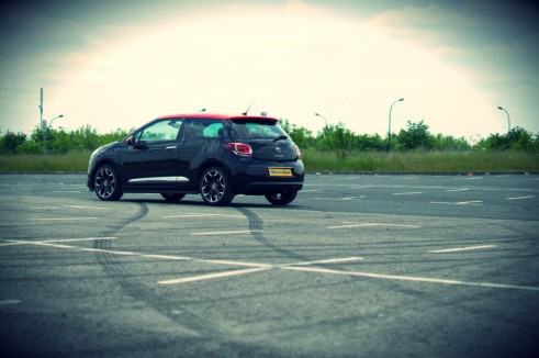 Citroen DS3 RED Review Side Angle Skid - carwitter
