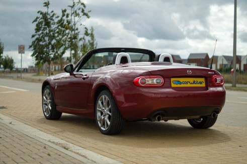 Mazda MX-5 Roadster Coupe Review - Rear Angle - Carwitter