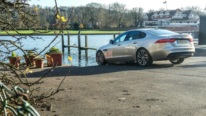 2016 Jaguar XF Review - Rear Angle Scene - carwitter