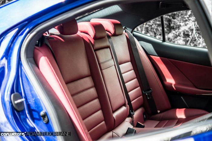 2016 Lexus is200t Review - Rear Red Leather Seats - carwitter